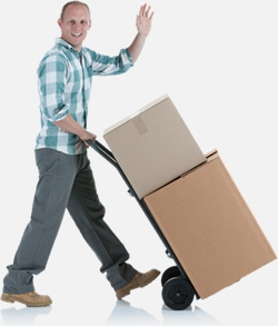 Man moving secure storage box
